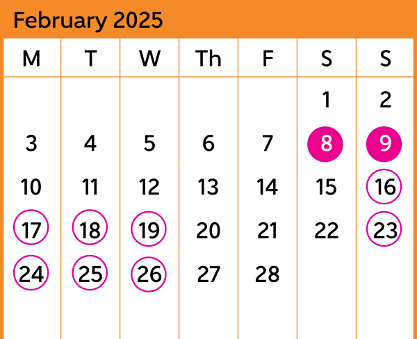 HVL February Calendar