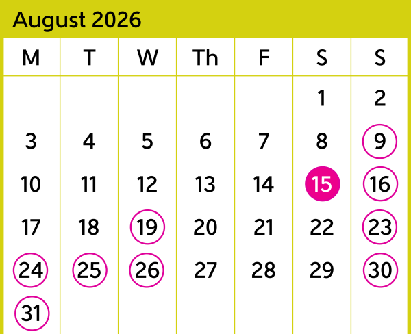 KPL Calendar Aug