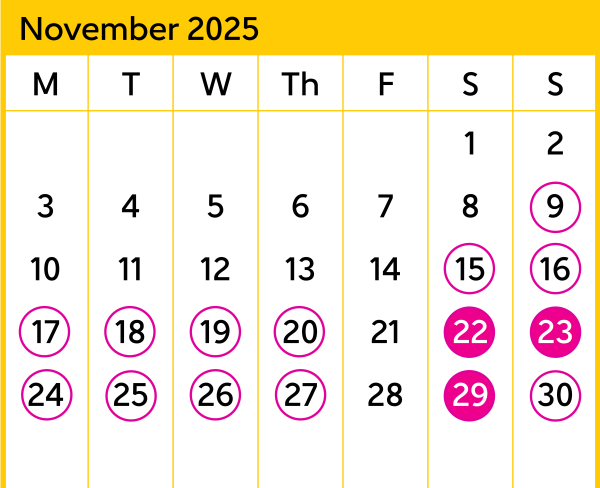 WRL November Calendar