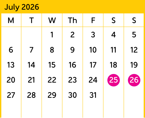 JVL July Calendar