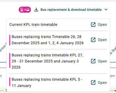 BRT PDF dropdown menu screenshot