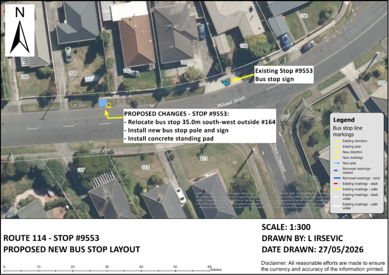 site plan for Stop #9553