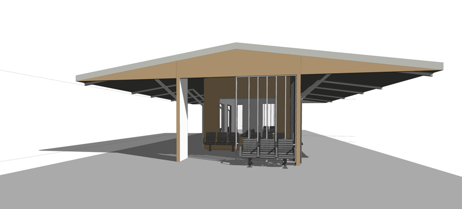 Woburn Station Shelter rendering
