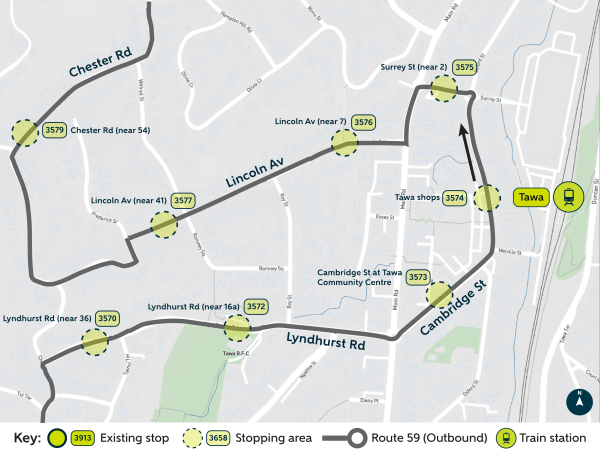 Rout 59 Outbound map