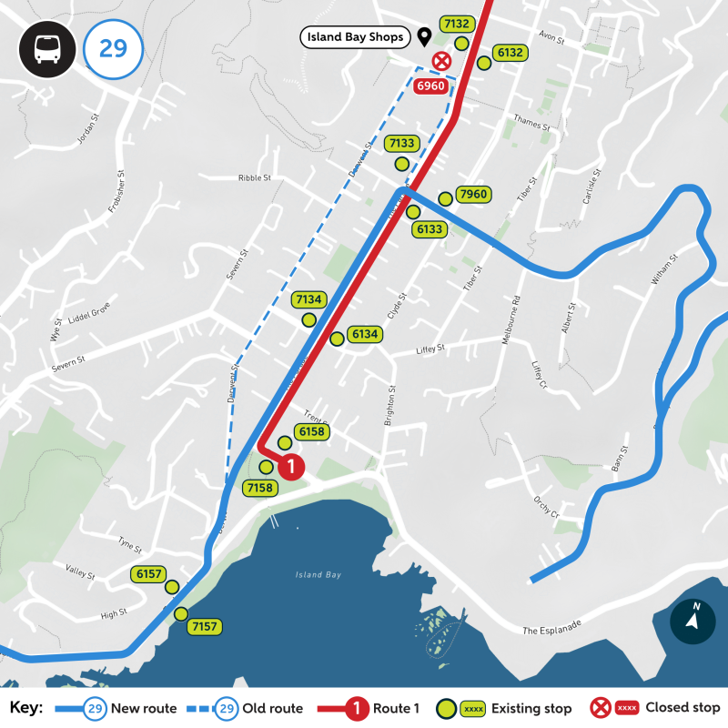 Route 29 map showing new route
